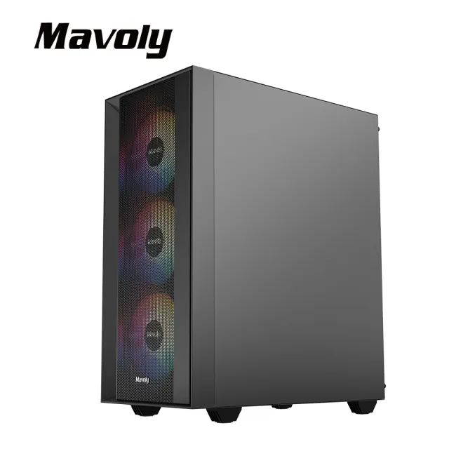 【Mavoly 松聖】PLUM 機殼 電腦機箱 電腦機殼(黑色/含12*12CM風扇)