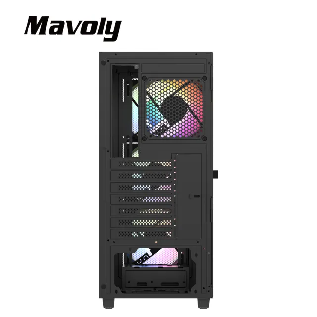 【Mavoly 松聖】PLUM 機殼 電腦機箱 電腦機殼(黑色/含12*12CM風扇)