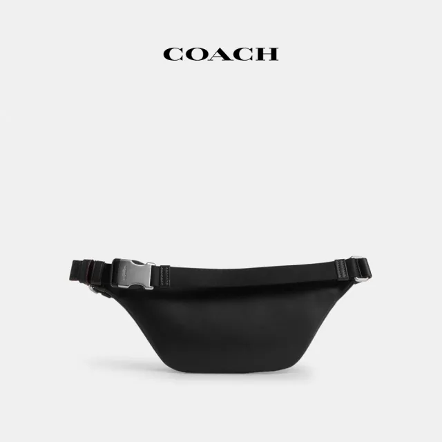 【COACH蔻馳官方直營】WARREN經典Logo丹寧布迷你腰包-SV/黑色(CO918)