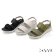 【DIANA】4.5cm輕量透氣幾何設計寬帶厚底涼鞋(牛奶)