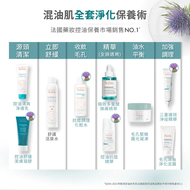 【Avene 雅漾官方直營】毛孔緊緻霧光凝凍50ml(控油/曬後舒緩降溫)