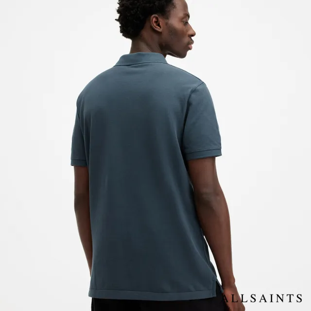 【ALLSAINTS】REFORM 公羊頭骨刺繡純棉短袖POLO衫-藍 MD051H(常規版型)