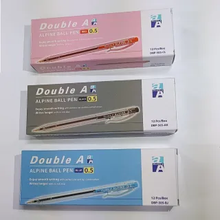 【Double A】Alpine 按壓式原子筆-藍 0.5mm(12支/盒 DABP24001)