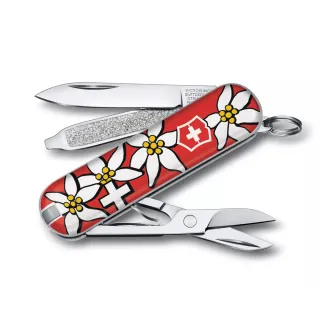 【VICTORINOX 瑞士維氏】瑞士刀 58mm/7用/瑞士國花(0.6223.840)