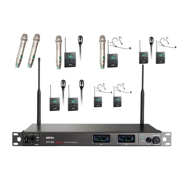 【MIPRO】ACT-828 雙頻無線麥克風 手握ACT-80H/MU90(配件六擇一)