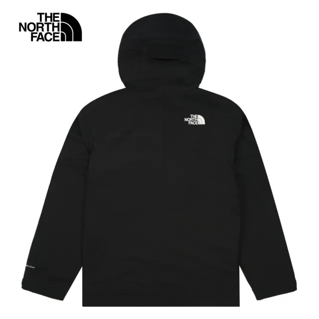 【The North Face 官方旗艦】北面男款黑色DWR防潑水可調節可打包連帽衝鋒衣｜8AMZJK3(外套)