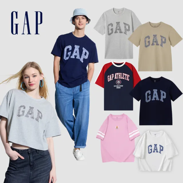 【GAP】男女裝 Logo/小熊印花圓領短袖T恤-多款任選(496354&873958&466766&465581)