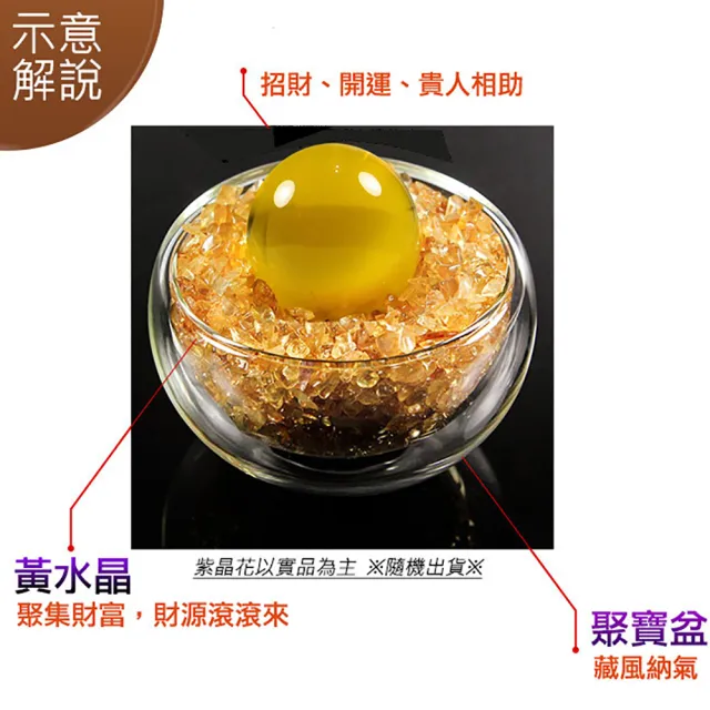 【開運億姊】頂級黃水晶碎石-黃琉璃水晶球聚寶盆-招財轉運居家風水旺九紫離火運