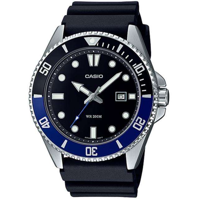 【CASIO 卡西歐】新槍魚類勞力士黑水鬼200米潛水錶 送禮 禮物(MDV-107-1A2/速)