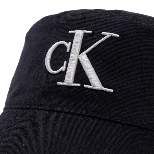 【Calvin Klein 凱文克萊】CK 經典刺繡文字漁夫帽-黑色(平輸品)