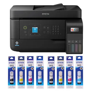 【EPSON】搭2組T00V原廠1黑3彩墨水★L5590 雙網傳真智慧遙控連續供墨複合機(3年保固組)