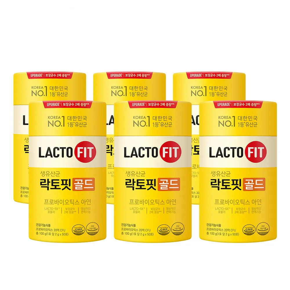 【韓國鍾根堂】LACTO-FIT GOLD升級版 益生菌 大童及成人款-6入組(共300包)