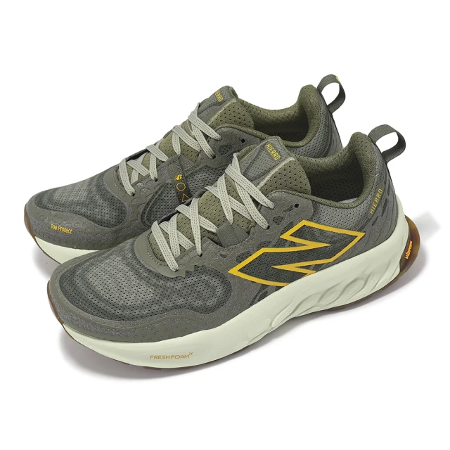 NEW BALANCE 越野跑鞋 Fresh Foam X Hierro V8 2E 男鞋 寬楦 綠 黃金大底 運動鞋 NB(MTHIERQ8-2E)