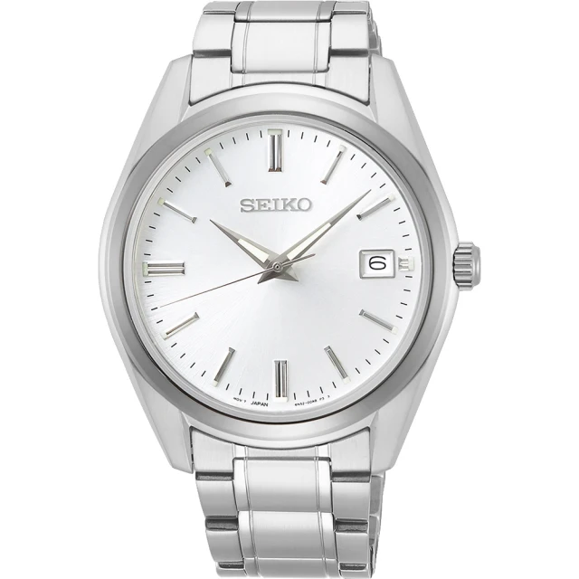 SEIKO 精工 CS 時尚石英手錶-銀/39mm 送行動電源 開學(6N52-00A0S SUR307P1)