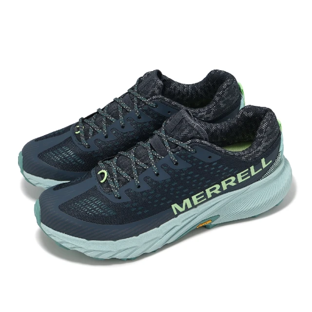 MERRELL 越野跑鞋 Agility Peak 5 男鞋 藍 綠 抓地 橡膠大底 回彈 運動鞋(ML068195)