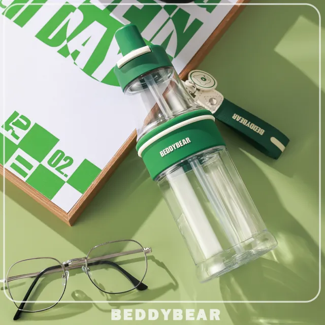 【BEDDY BEAR 杯具熊】激浪雙飲運動水壺  tritan水壺 吸管杯630ml