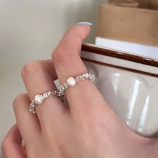 【KT DADA】包包 戒指 銀戒指 純銀戒 珍珠戒 女生戒指 韓國戒指 女戒指 日系戒指 可調戒指