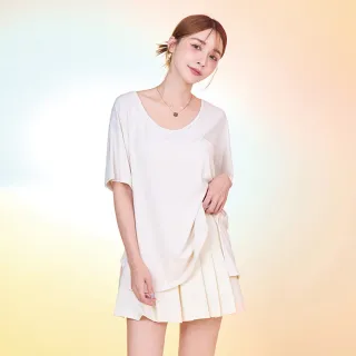 【MAJOR MADE】包邊大圓領彈力短T(短袖上衣/短袖T/素色T)