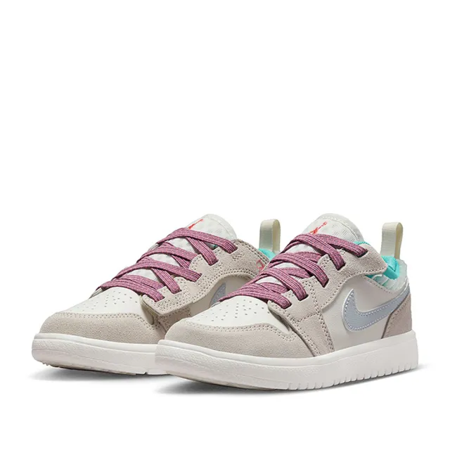 【NIKE 耐吉】運動鞋 童鞋 中童 兒童 AJ 喬丹 JORDAN 1 LOW ALT SE PS 灰白 FQ8093-100