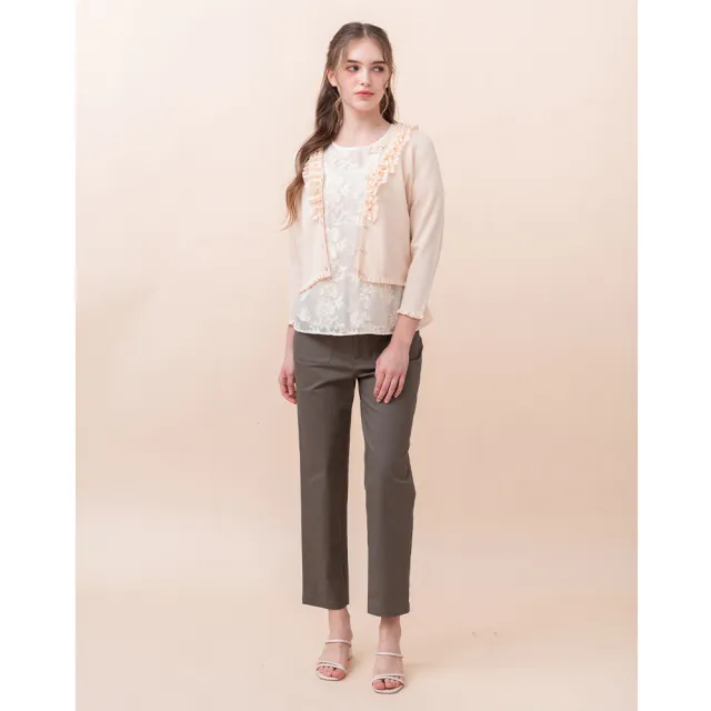 【perng yuh 芃諭名品】漫柔語境 荷葉飾 針織外罩衫(2024 AW Collection|3C秋冬新品上市)