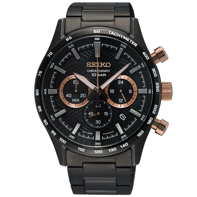 【SEIKO 精工】CS系列 台灣獨家 胎紋計時腕錶 七夕 情人節 送禮 (SSB475P1/8T63-00Y0U)