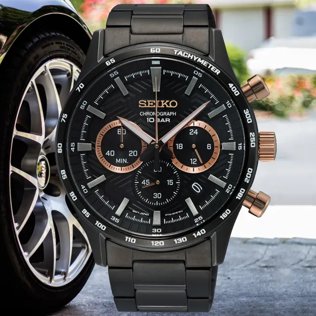 【SEIKO 精工】CS系列 台灣獨家 胎紋計時腕錶 七夕 情人節 送禮 (SSB475P1/8T63-00Y0U)