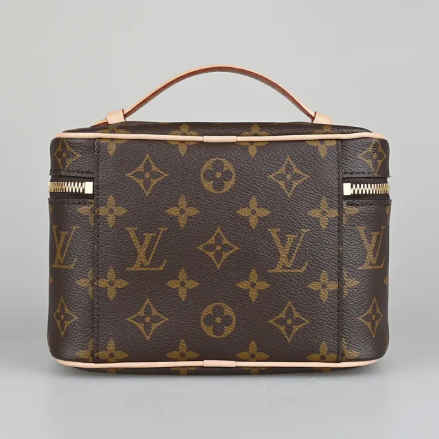 【Louis Vuitton 路易威登】LV M44495 Nice Mini經典LOGO Monogram帆布拉鍊手提化妝箱(咖啡)