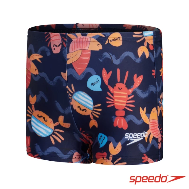 SPEEDO 幼童 運動四角泳褲(深藍/龍蝦)