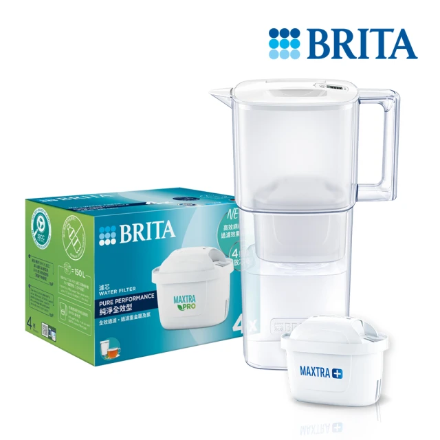 BRITA 官方直營 日系力酷濾水壺+MAXTRA PRO純淨全效型濾芯4入(共1壺5芯)