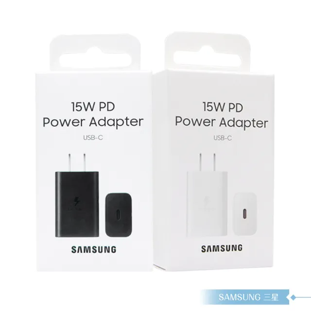 【Samsung 三星】原廠盒裝15W Type C充電器T1510+三星製造 雙Type C線組(for Galaxy A)