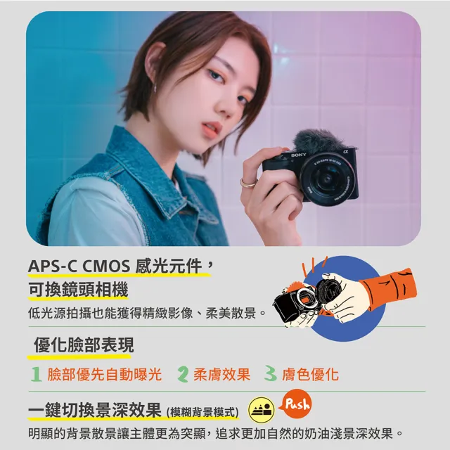 【Sony 索尼公司貨 保固18+6】可換鏡頭式Vlog相機 Alpha ZV-E10L