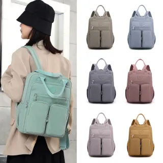 【Sp house】出遊必背尼龍防潑水大容量 手提後背包 女用包(防水包 9色可選)