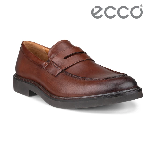 ecco METROPOLE LONDON PENNY LO 都會倫敦經典套入式正裝皮鞋 男鞋(深棕紅 52565401053)