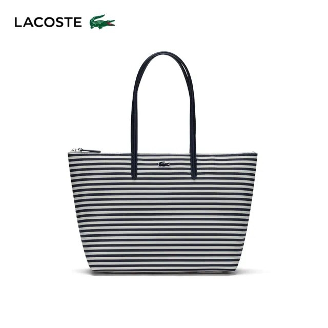 【LACOSTE】包款-L.12.12 概念條紋托特包(雙11限定 1111 條紋海洋藍)