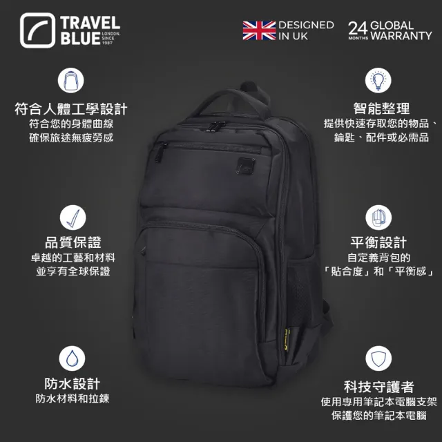 【Travelblue 藍旅】雙11 Travel Blue 藍旅 PRESTIGE-black 魅力款背包 黑(車麗屋)
