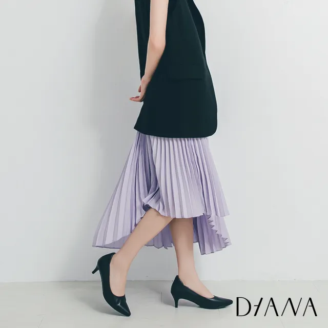 【DIANA】舒適防磨真皮素面尖頭楦細跟5公分制鞋-漫步雲端高枕無憂款