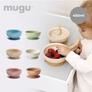 【MUGU】小麥纖維防漏吸盤碗450ml(環保無毒材質)