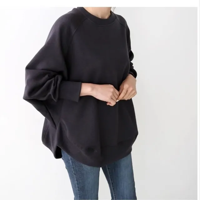 【巴黎精品】現貨+預購 T恤蝙蝠袖上衣(圓領寬鬆打底純色女裝2色a1go12)