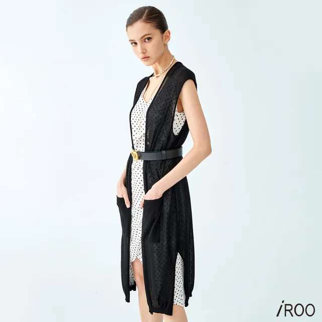【iROO】無袖針織外套