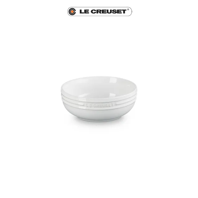 【Le Creuset】瓷器輕虹霓彩系列深圓盤13cm(雪花白)