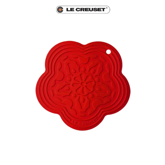 【Le Creuset】耐熱矽膠花型隔熱墊(櫻桃紅/淡粉紅)