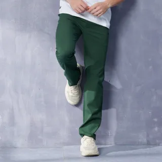 【JEEP】男裝 COOL MAX休閒透氣長褲(綠色)