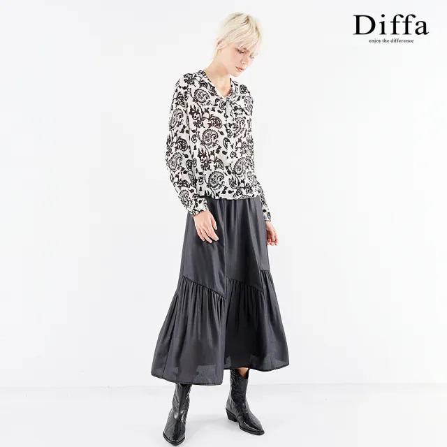 【Diffa】美型剪裁設計長寬裙-女