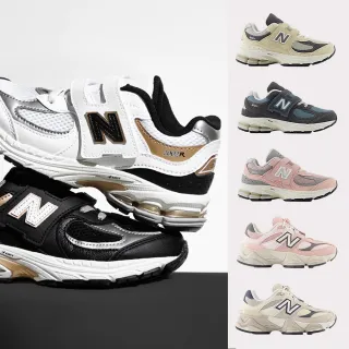 【NEW BALANCE】NB 童鞋 運動鞋 休閒鞋 2002 9060 中童 大童 白粉紅黑(PV2002FA-W&PV9060EA-W)