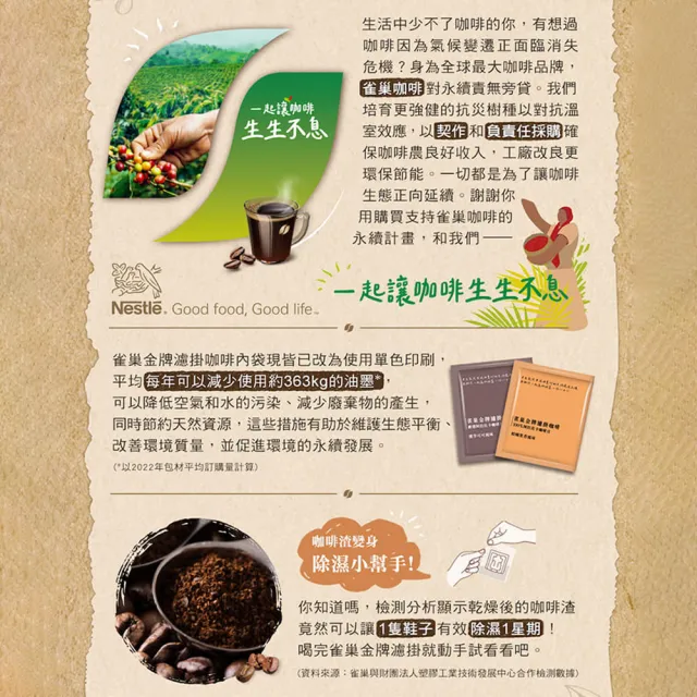 【NESCAFE 雀巢咖啡】金牌綜合濾掛咖啡8g x60入/盒