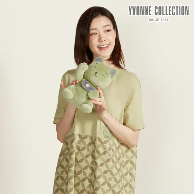 【YVONNE 以旺傢飾】招財貓小玩偶-抹茶綠