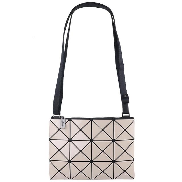 【ISSEY MIYAKE 三宅一生】BAOBAO 亮面方格3x4斜背包(銀色/小)