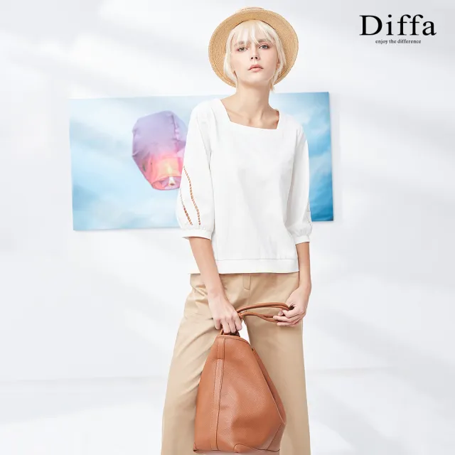 【Diffa】美型貼袋設計直筒長褲-女