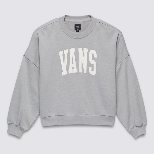 【VANS 官方旗艦】Stadium Loose Crew 女款淺灰色長袖大學T