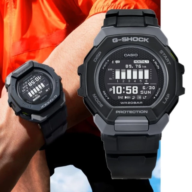 CASIO 卡西歐 G-SHOCK 自然色調 跑步訓練 時尚黑 舒適運動手錶(GBD-300-1)